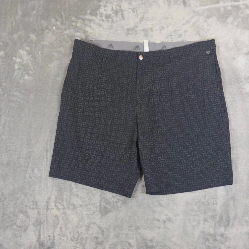 Adidas Golf Shorts Mens 40 Gray Geometric Print Performance Athletic Bottoms